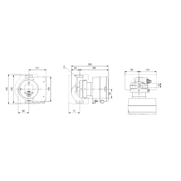Oběhové čerpadlo bez žláz MAGNA3 32-60 180 1x230V PN10
